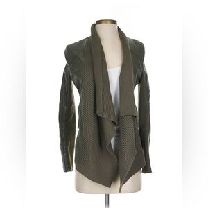 Blank NYC Olive Draped Faux Leather Jacket